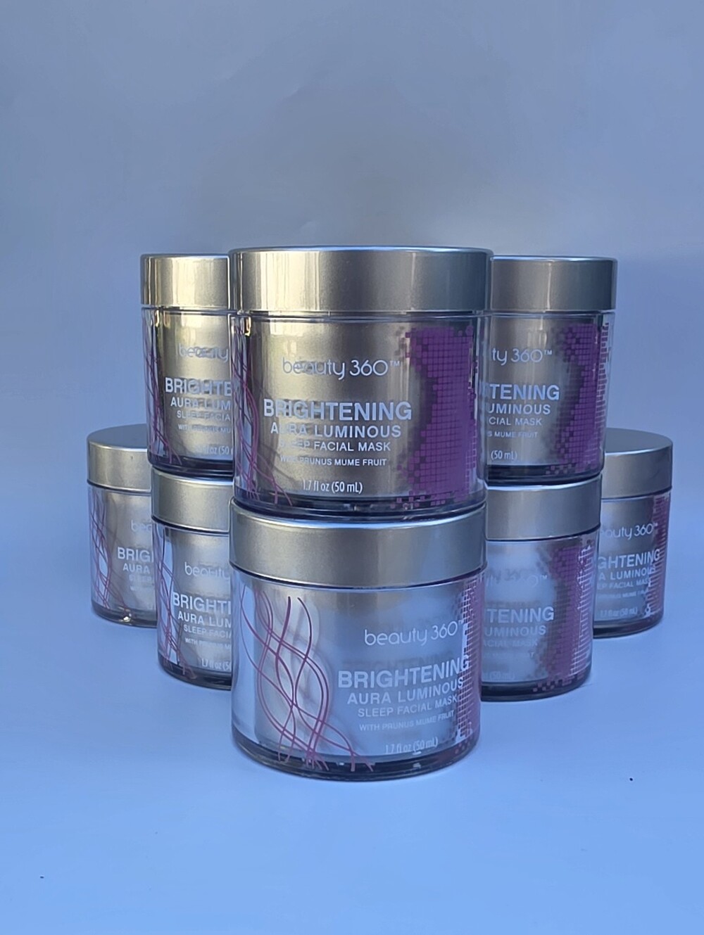 11 Beauty 360 Brightening Aura Luminosity Sleep Facial Mask 1.7 oz cream tub